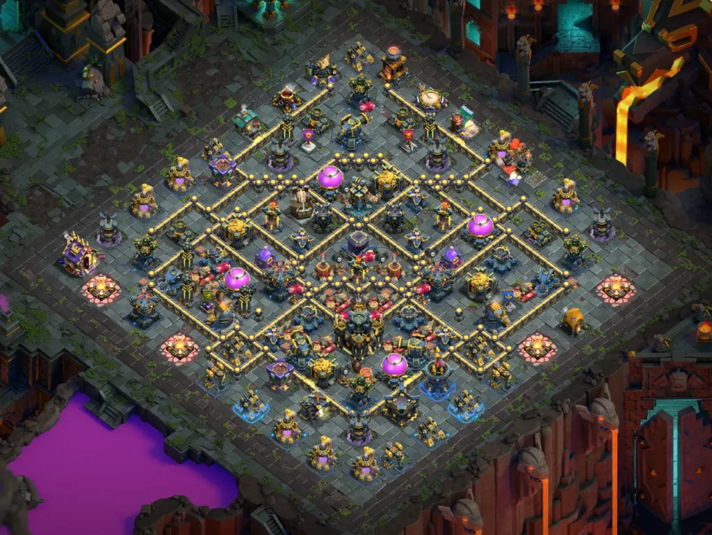 TH17 Farming Base: Interlocked Diamond Compartment Layout