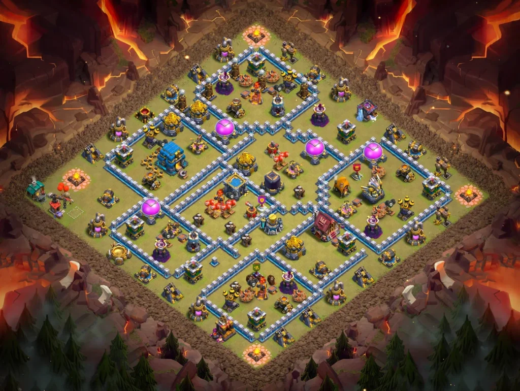 TH12 War Base: Anti-3 Star Asymmetrical Compartment Layout