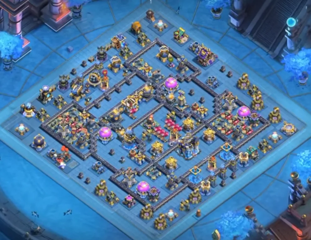 TH18 Anti-Air Base: Asymmetric Interlocking Compartment Air Defense Layout