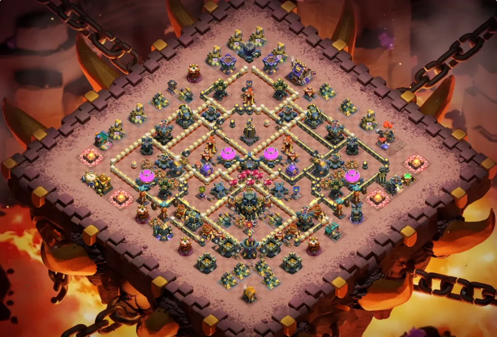 TH17 Ranked Base: Anti-3 Star Geometrical Defense Layout
