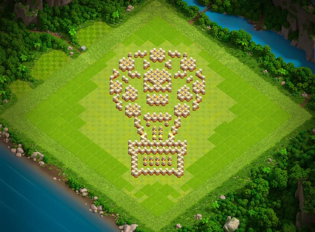 TH16 Hot Air Balloon Art Base Design | Creative Clash of Clans Layout