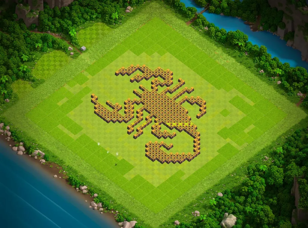 TH14 Scorpion Art Base Design | Creative Clash of Clans Layout