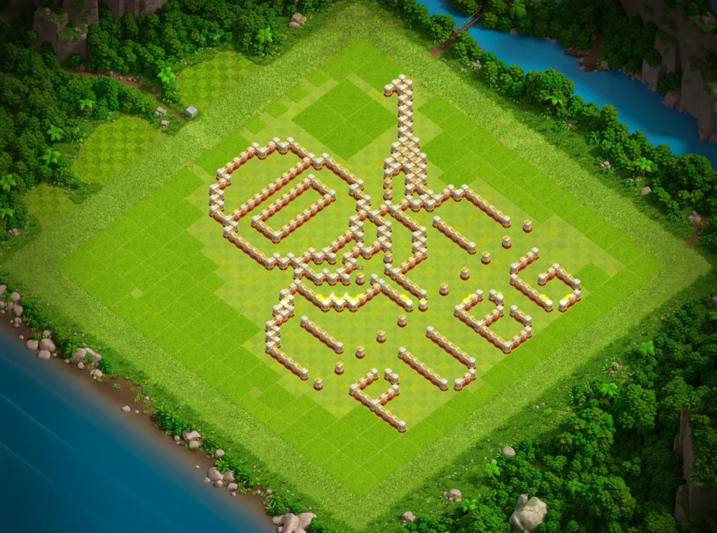 TH16 Heart Love Art Base Design | Creative Clash of Clans Layout