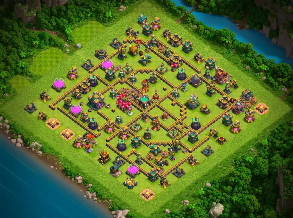 TH14 Ranked Base: Anti-3 Star Asymmetrical Compartment Layout