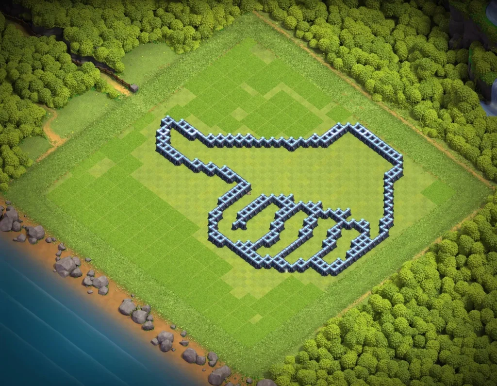 TH13 Thumbs Up “Like” Art Base Design | Creative Clash of Clans Funny Troll Layout