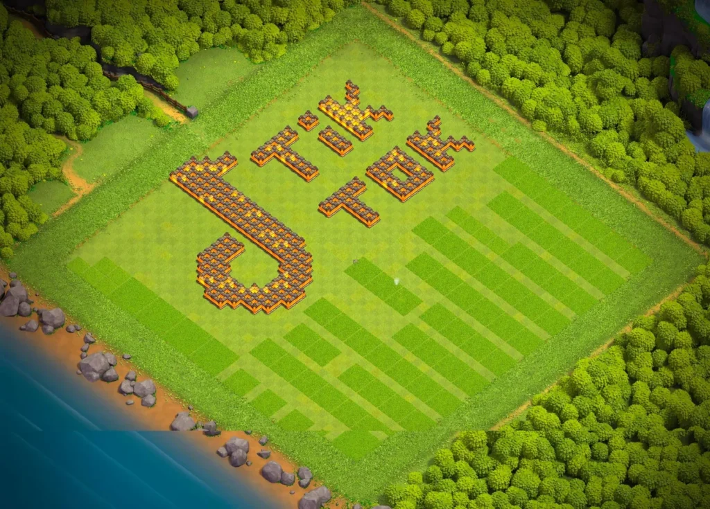TH10 TikTok Logo Art Base Design | Viral Clash of Clans Funny Troll Layout