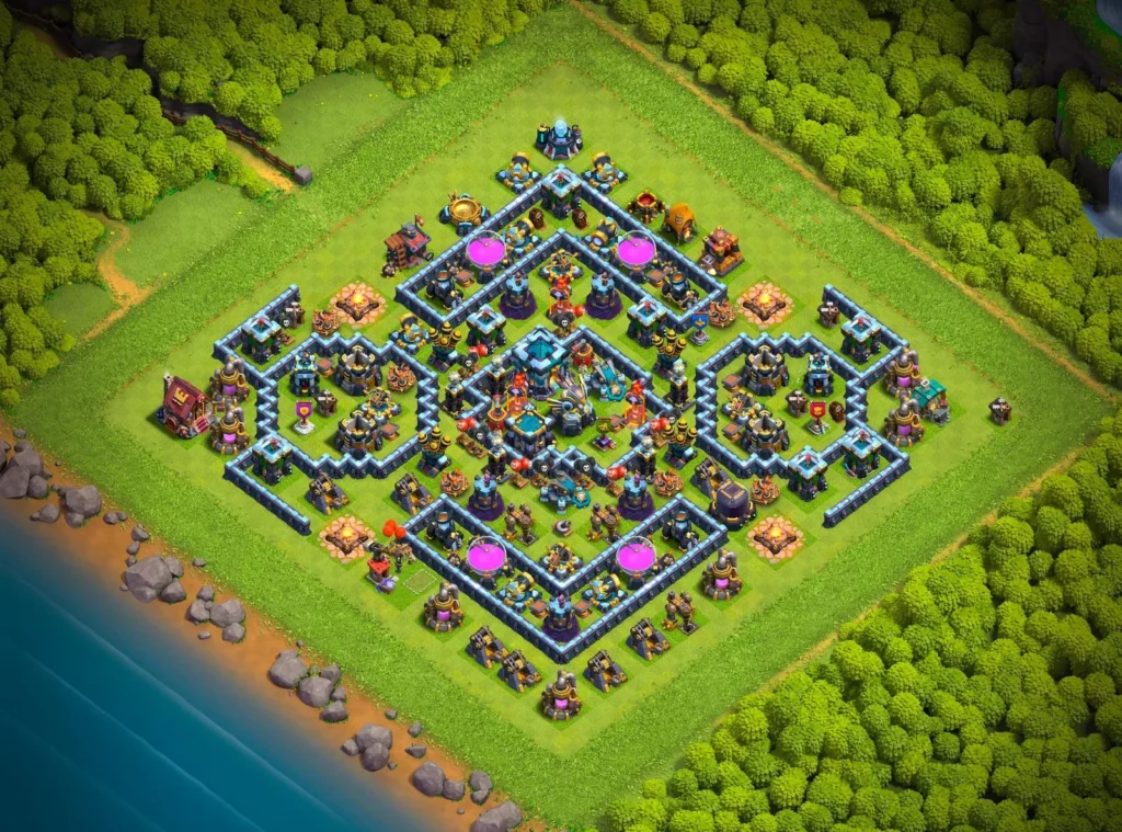 TH13 Ranked Base: Anti-3 Star Symmetrical Diamond Layout