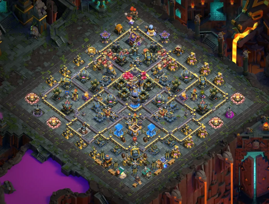 TH18 Farming Base: Diamond Grid Compartment Layout