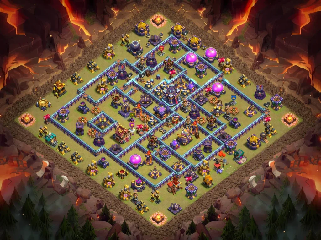 TH15 Anti-3 Star Concentric Core Diamond Layout for Clan Wars and CWL