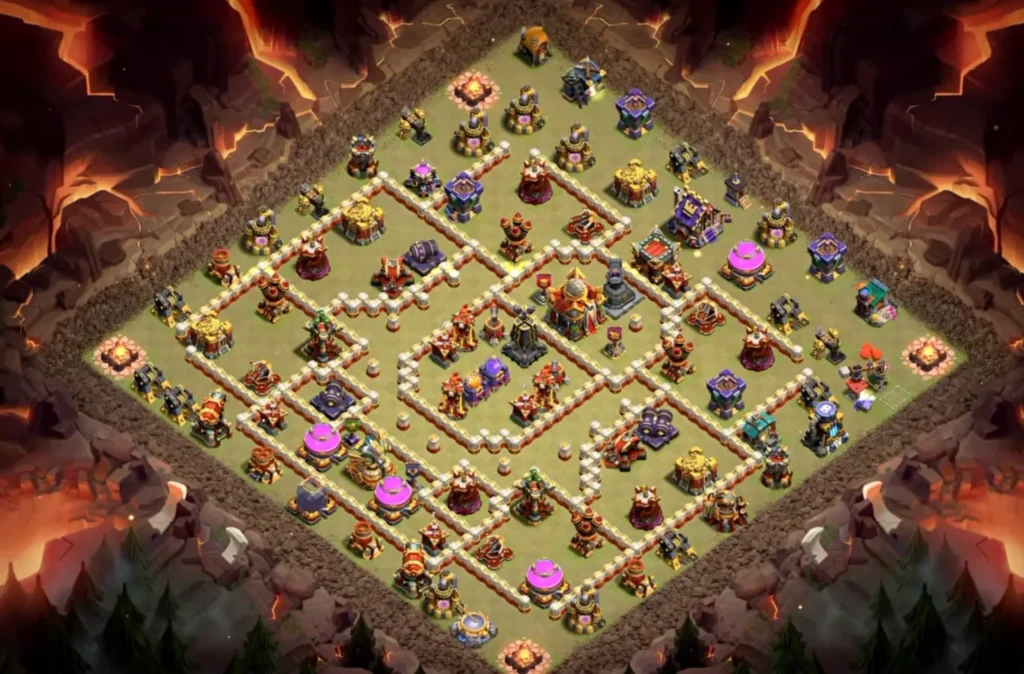 TH16 Ranked Base with Hero Hunter — Anti 2 Star Deep Core Diamond Ring Clashiversary Crafted Defense Layout (August 2026) + Copy Link