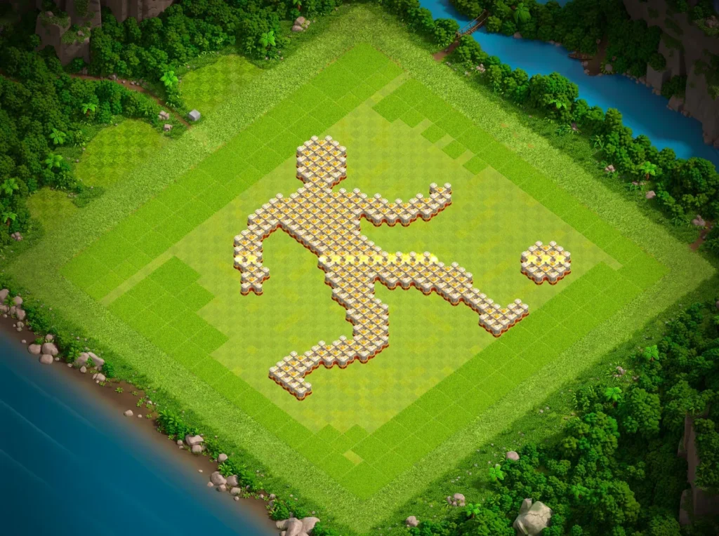 TH16 Soccer Player Art Base Design | Creative Clash of Clans Layout