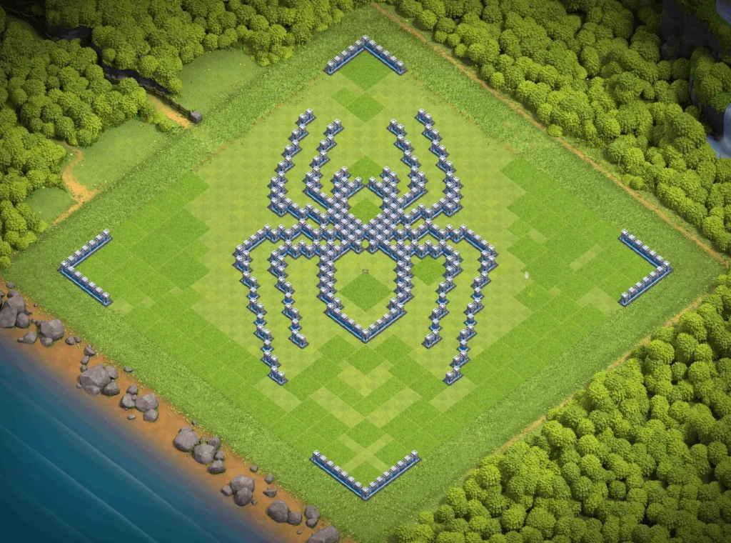 TH12 Spider Art Base Design | Creative Clash of Clans Funny Troll Layout