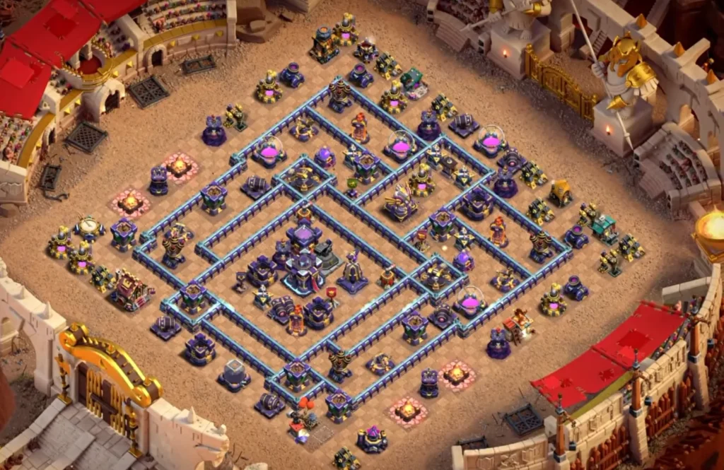 TH15 War Base with Hero Hunter — Anti 2 Star CWL Centered Concentric Ring Clashiversary Layout (August 2026) + Copy Link