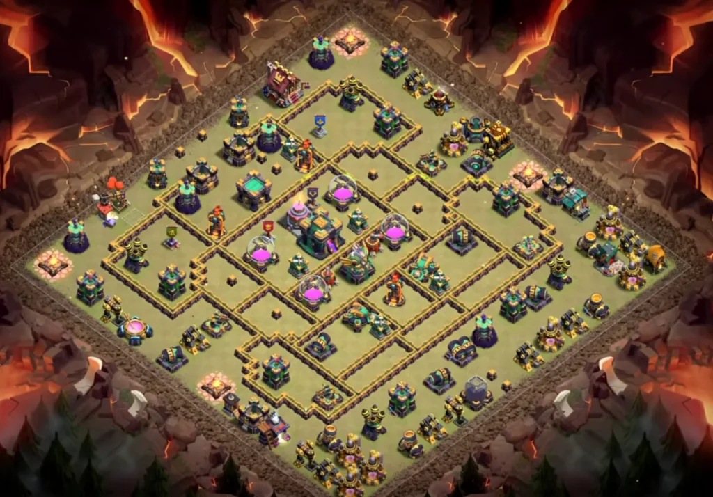 TH14 War Base with Cake-A-Pult — Anti 2 Star CWL Dense Core Cluster Clashiversary Crafted Defense Layout (August 2026) + Copy Link