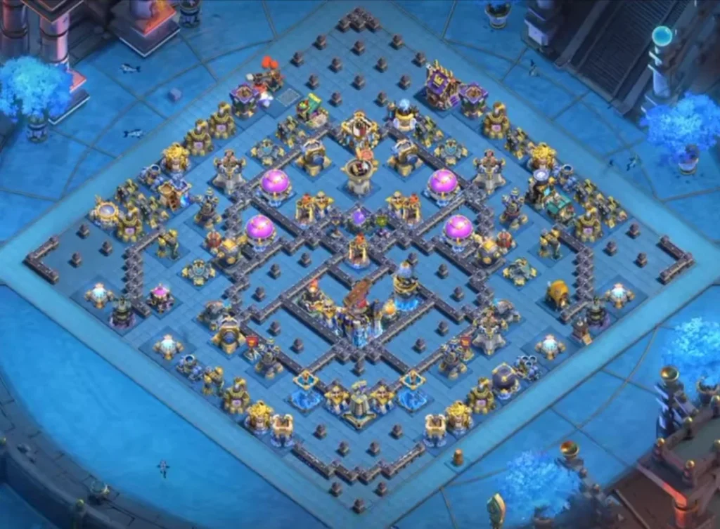 TH18 Anti-Air Base: Symmetrical Diamond Compartment Air Defense Layout