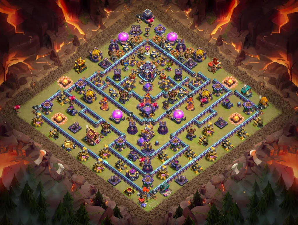 TH15 Anti-3 Star Diamond Ring Layout with Offset Core for Clan Wars and CWL