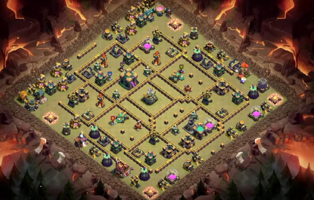TH14 War Base with Hero Hunter — Anti Ground / Anti Root Rider CWL Large Open Compartment Layout (August 2026) + Copy Link