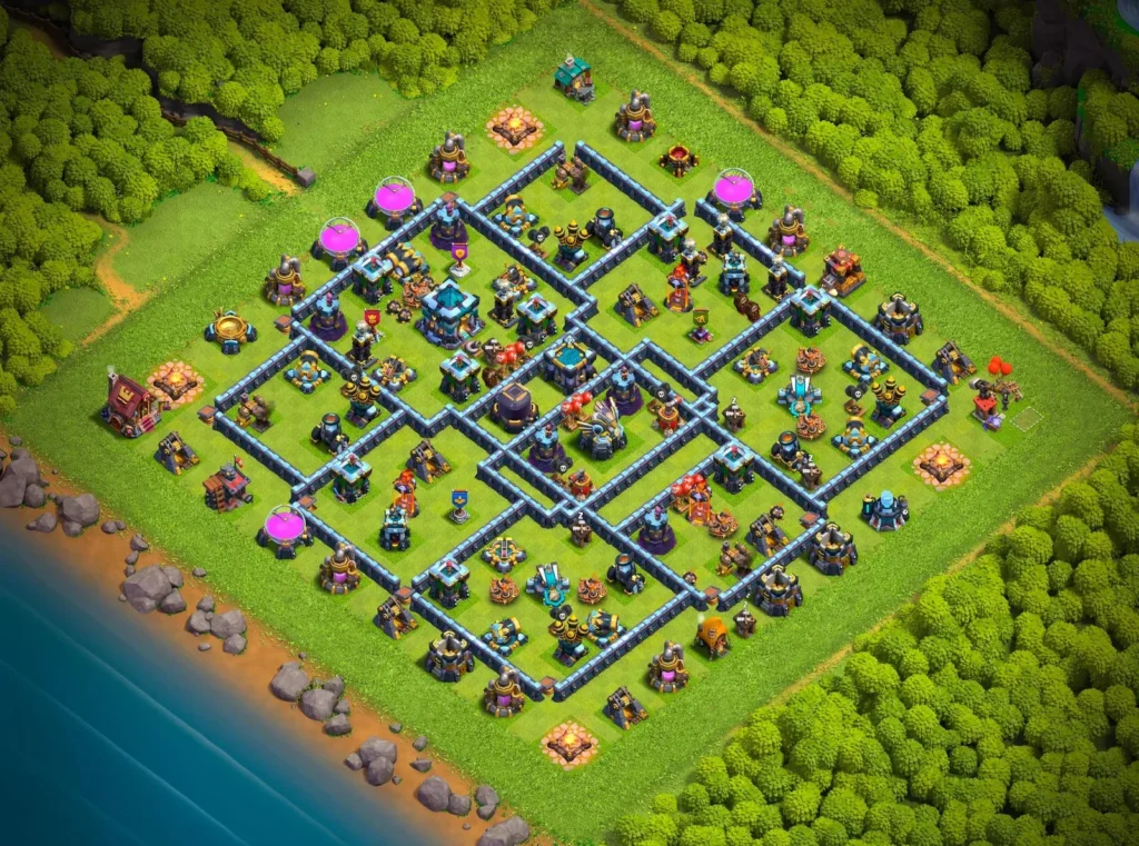 TH13 Ranked Base: Anti-3 Star Asymmetrical Compartment Layout