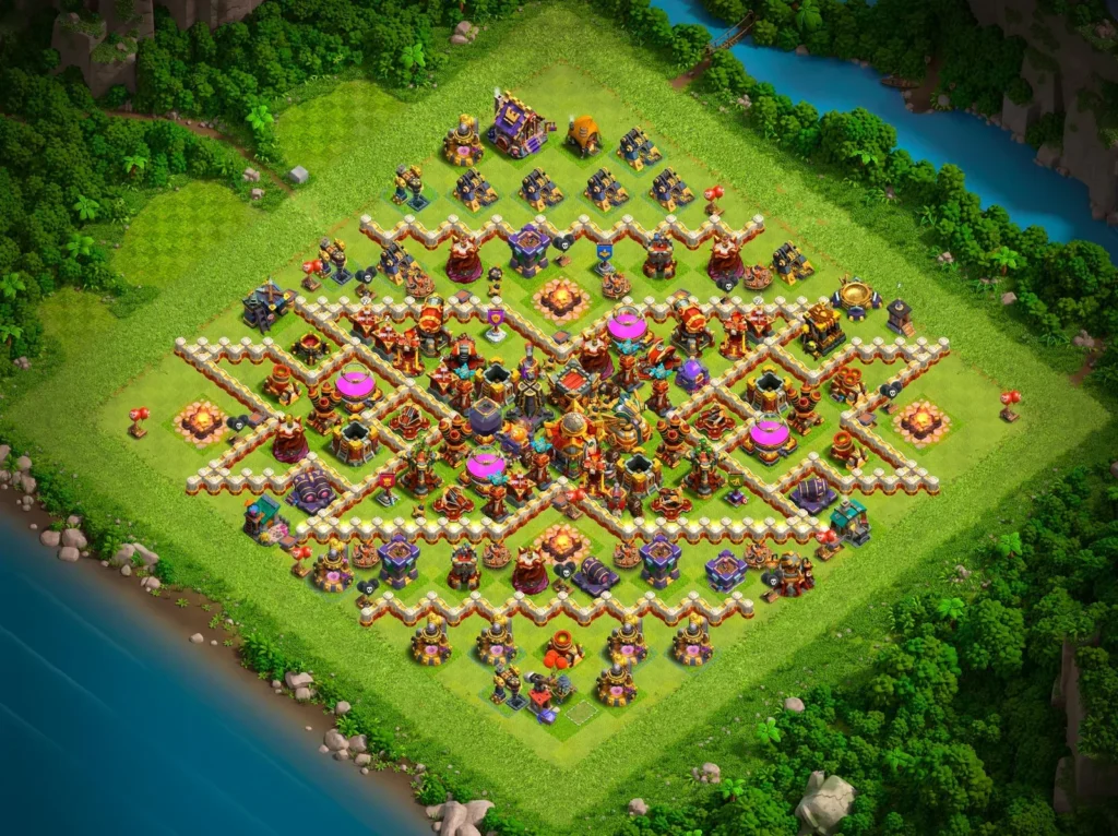 TH16 Farming Base: Complex Star-Pattern Layout