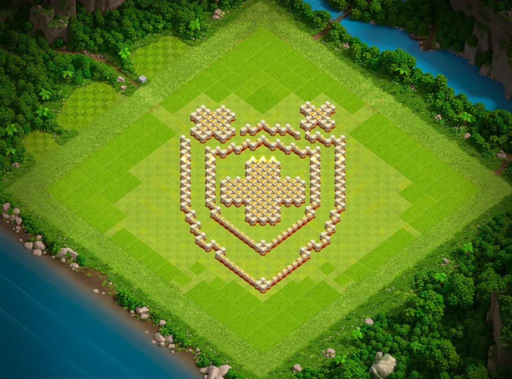 TH16 Shield Art Base Design | Creative Clash of Clans Layout