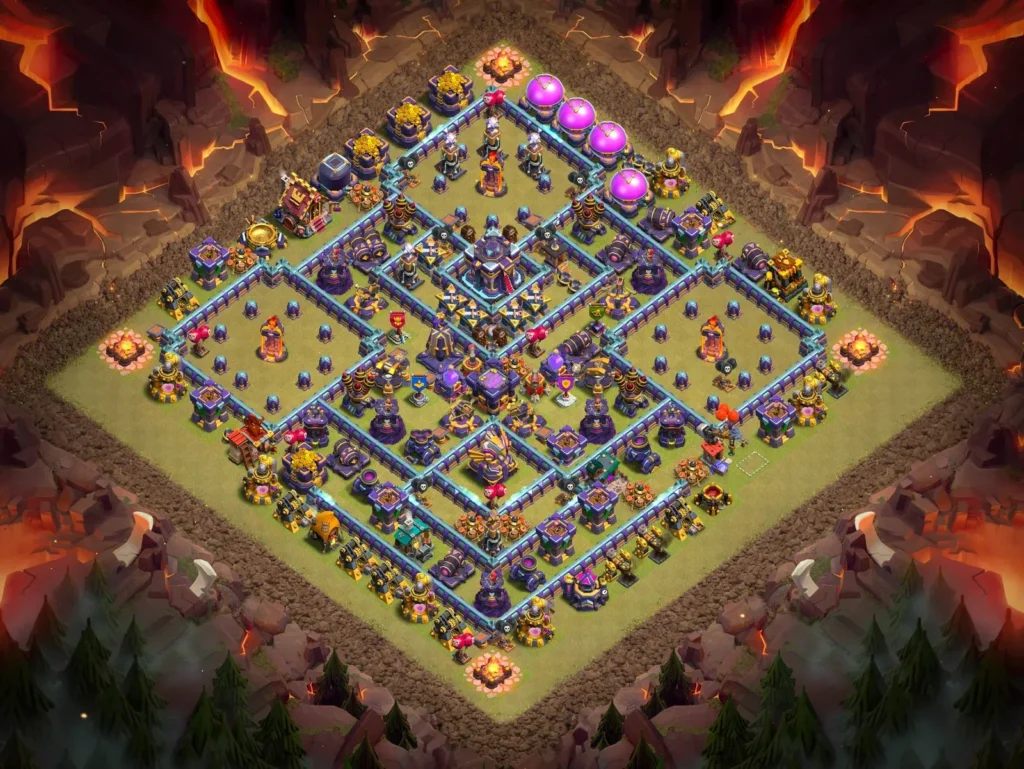 TH15 Anti-3 Star Diamond Ring Layout with Large Flank Dead Zones for Clan Wars and CWL