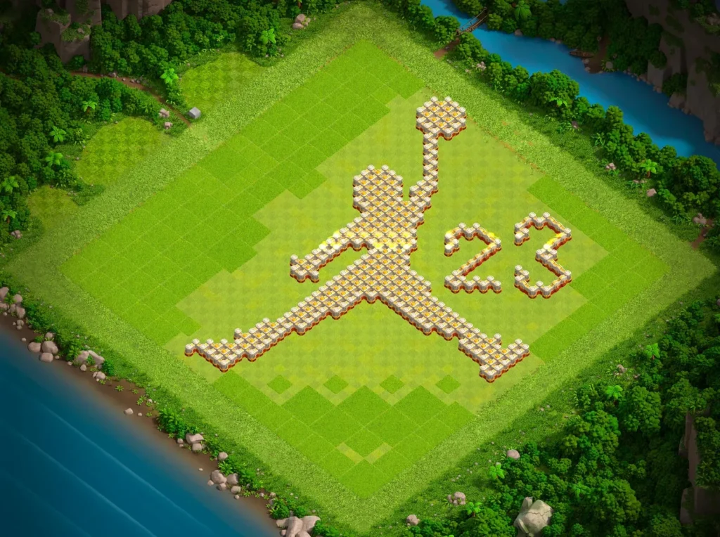 TH16 Air Jordan “Jumpman” 23 Art Base Design | Creative Clash of Clans Layout