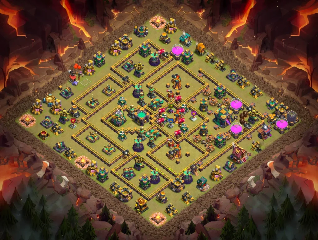 TH14 Anti-3-Star Asymmetrical War Base with Strategic Defensive Compartmentalization