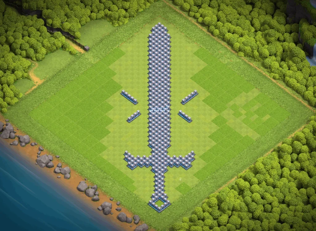 TH12 Sword Art Base Design | Creative Clash of Clans Funny Troll Layout