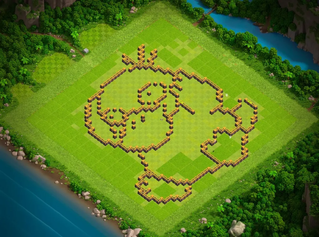 TH14 Chick/Bird Art Base Design | Creative Clash of Clans Funny Troll Layout