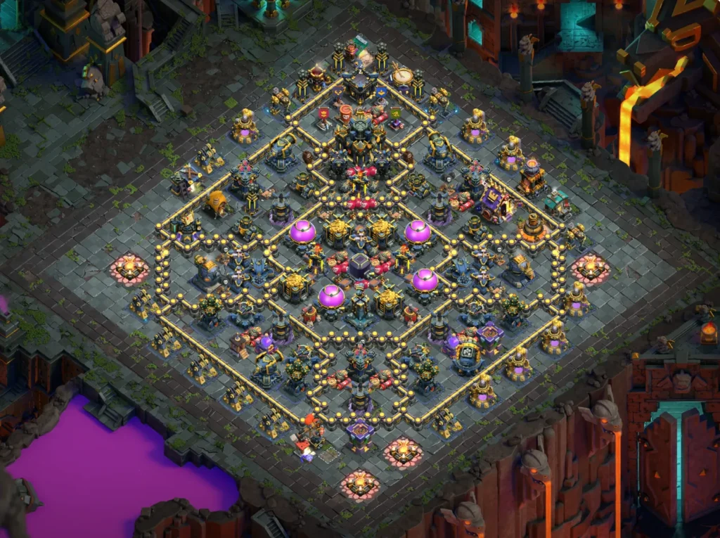 TH17 Farming Base: Nested Diamond Grid Layout