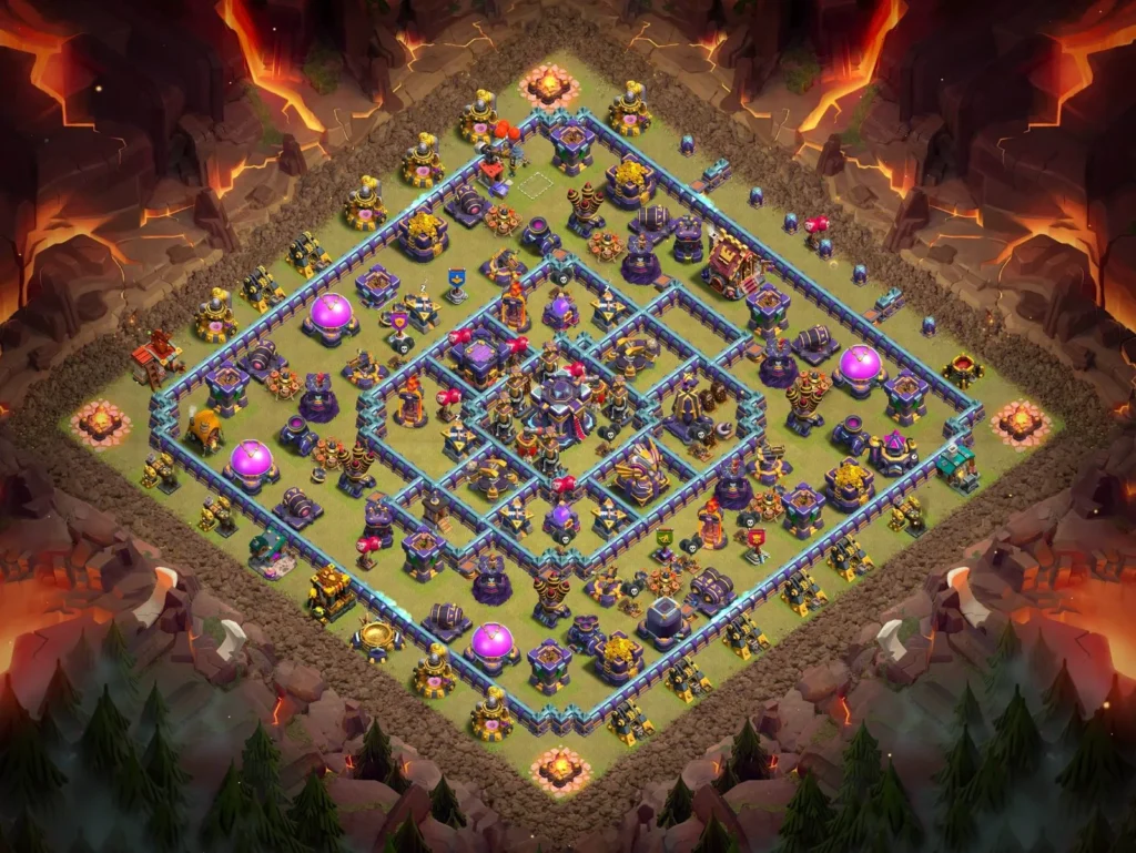 TH15 Anti-3 Star Concentric Multi-Ring Layout for Clan Wars and CWL