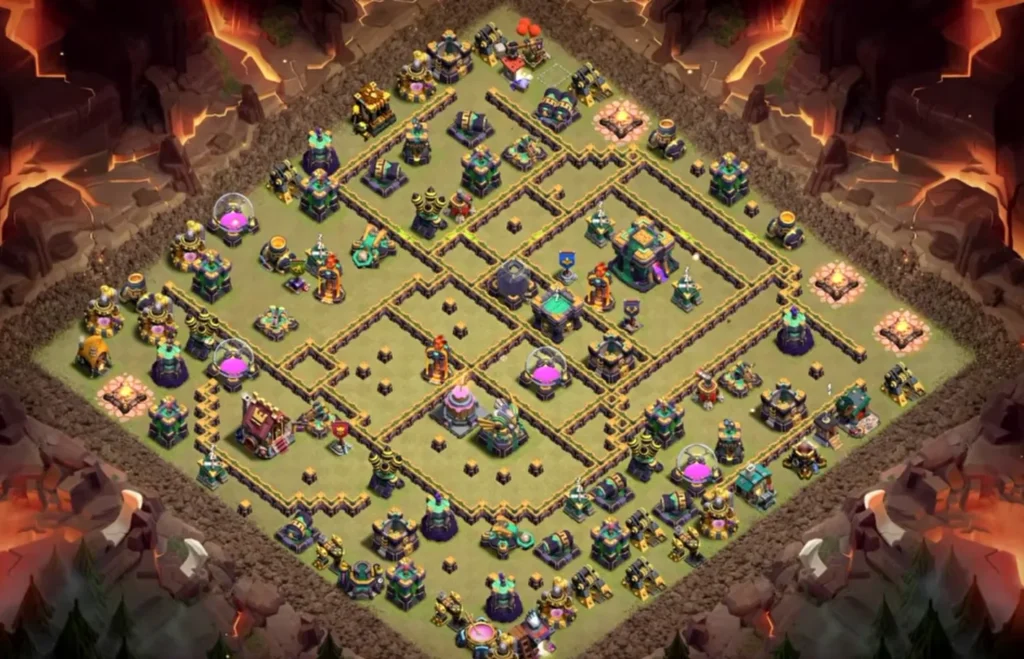 TH14 Ranked Base with Cake-A-Pult — Anti 3 Star Wide Spread Grid Compartment Clashiversary Crafted Defense Layout (August 2026) + Copy Link