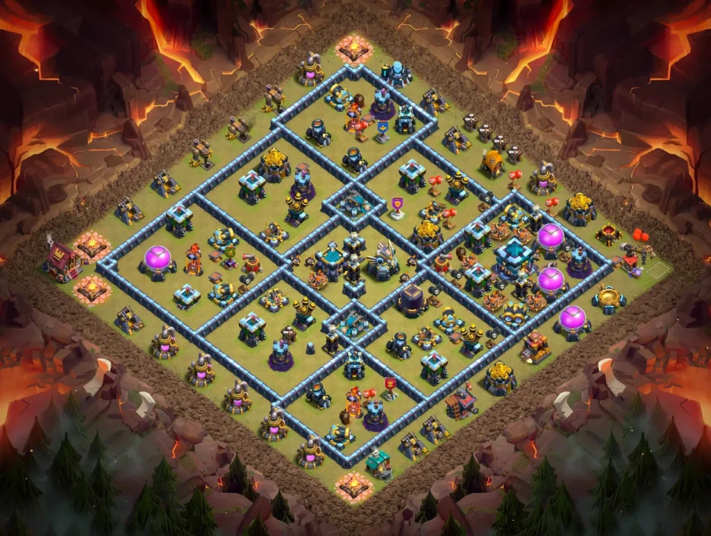 TH13 Anti-3 Star War Base with Asymmetric Defense – Strategic CWL Layout 2026
