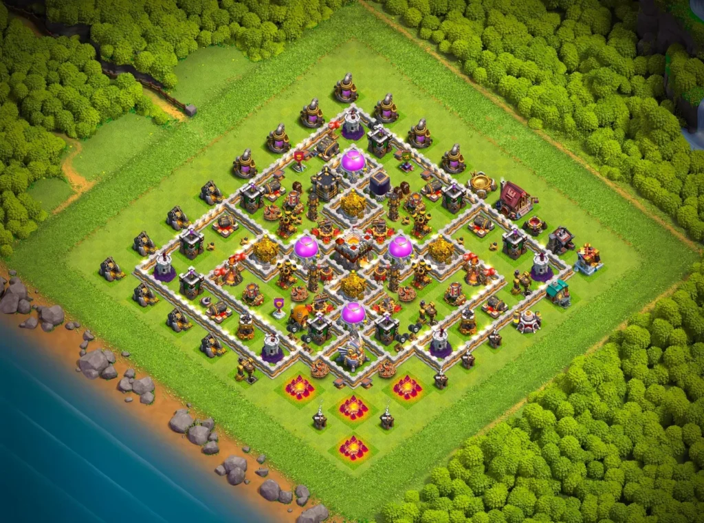 TH11 Diamond Farming Base: Centralized Loot Protection Layout | Clash of Clans Defense