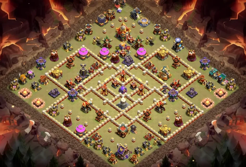 TH16 War Base with Hot Candle — Anti 3 Star CWL Wide-Spaced Diamond Ring Clashiversary Layout (August 2026) + Copy Link