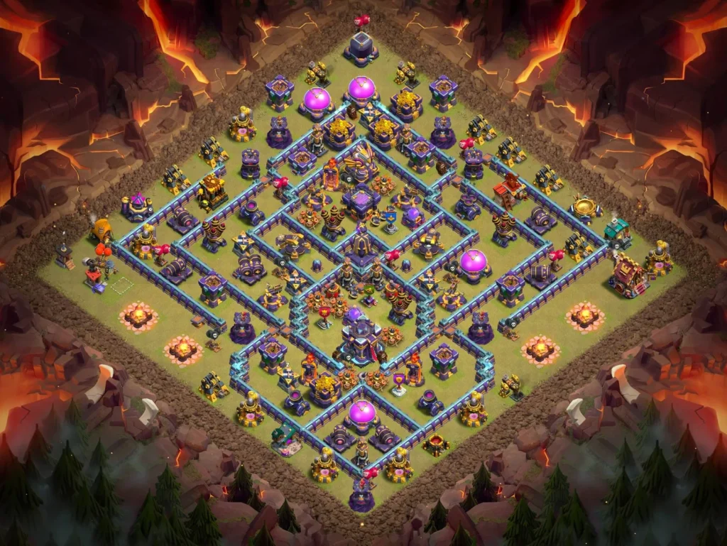 TH15 Anti-3 Star Compartmentalized Diamond Layout for Clan Wars and CWL