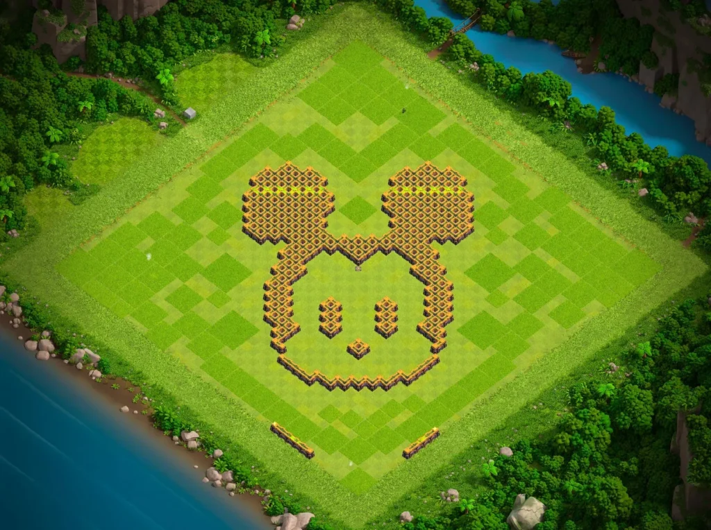 TH14 Mickey Mouse Art Base Design | Creative Clash of Clans Funny Troll Layout