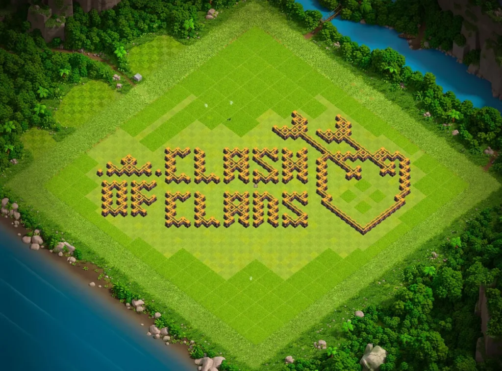 TH14 “Clash of Clans” Logo Art Base Design | Creative Clash of Clans Funny Troll Layout