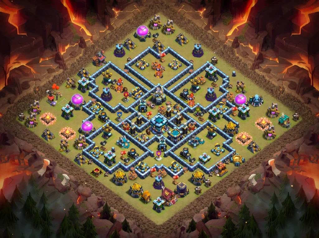 TH13 Anti-3 Star War Base with Multi-Layered Compartments – Top CWL Layout 2026