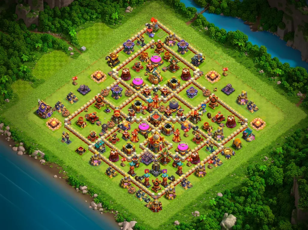 TH16 Farming Base: Interlocked Diamond Compartmentalization