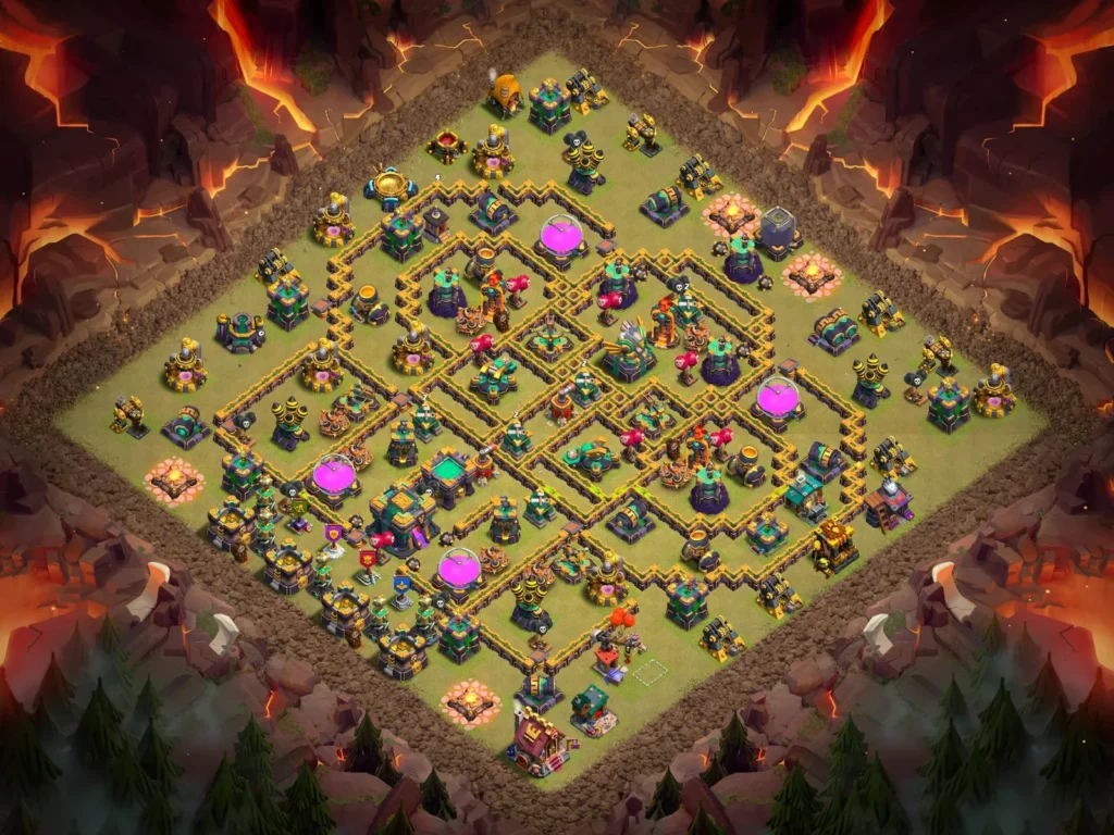 TH14 Anti-3-Star Asymmetrical War Base with Strategic Defensive Compartmentalization