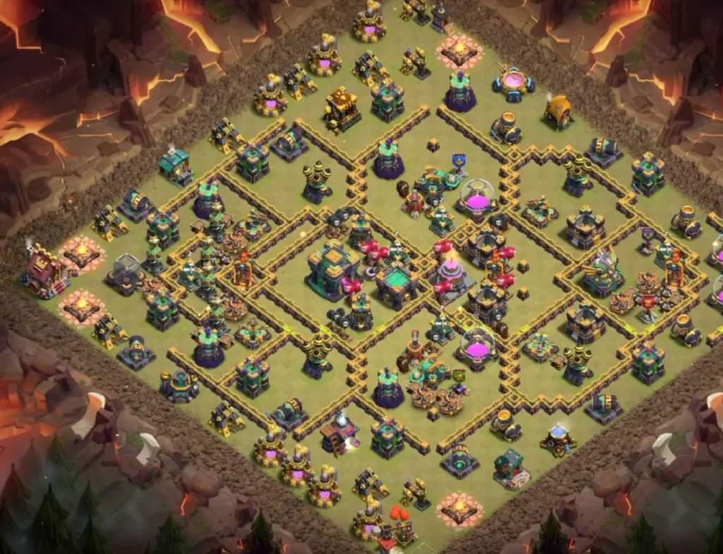 TH14 War Base with Cake-A-Pult — Anti 3 Star CWL Dense Compartment Grid Layout (August 2026) + Copy Link