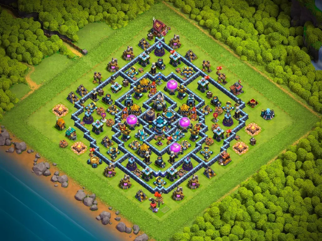 TH13 Farming Base: Symmetric Concentric Diamond Layout