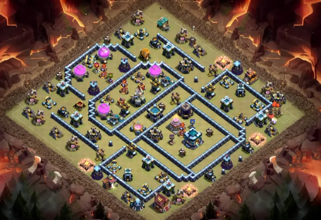 TH13 Ranked Base with Cake-A-Pult — Anti 3 Star Long Corridor Asymmetric Core Clashiversary Crafted Defense Layout (August 2026) + Copy Link