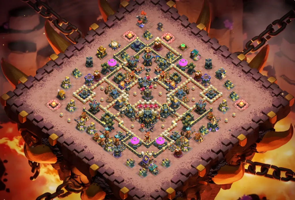 TH17 Ranked Base: Anti-3 Star Diamond Compartment Layout