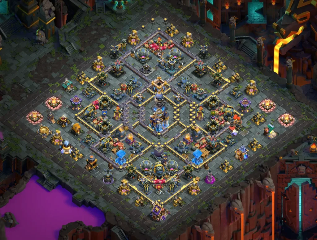 TH18 Farming Base: Segmented Square Core Layou