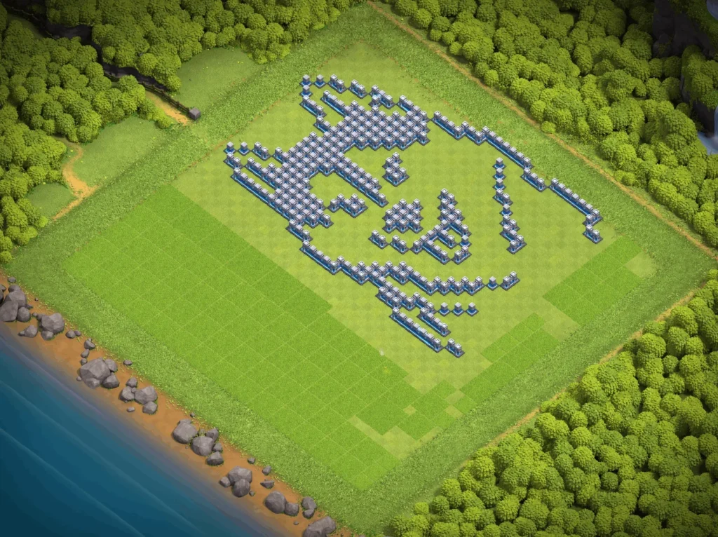 TH12 Custom Art Base Design | Creative Clash of Clans Funny Troll Layout