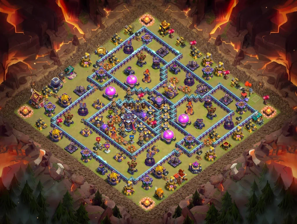 TH15 Anti-3 Star Left-Offset Core Layout with Open Compartments for Clan Wars and CWL