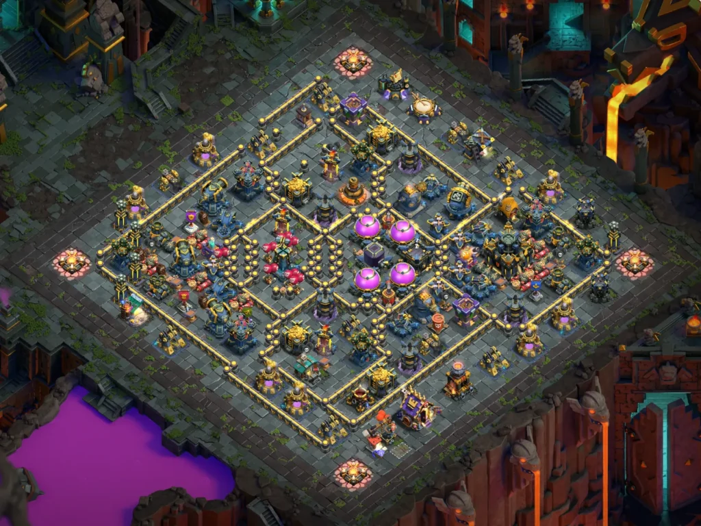 TH17 Farming Base: Asymmetric Square Partition Layout