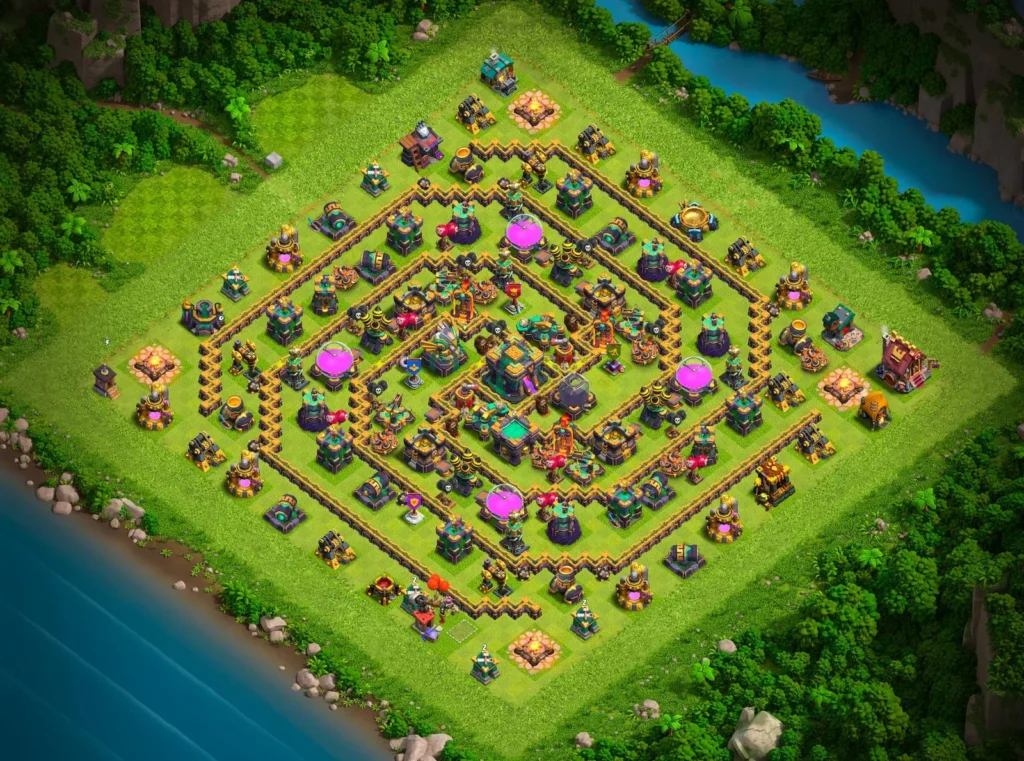 TH14 Farming Base: Spiral Compartment Layout